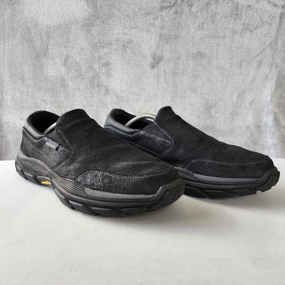 Skechers Shoes Mens Size 13 Relaxed Fit Black Leather Respected Calum Slip on - Picture 7 of 13